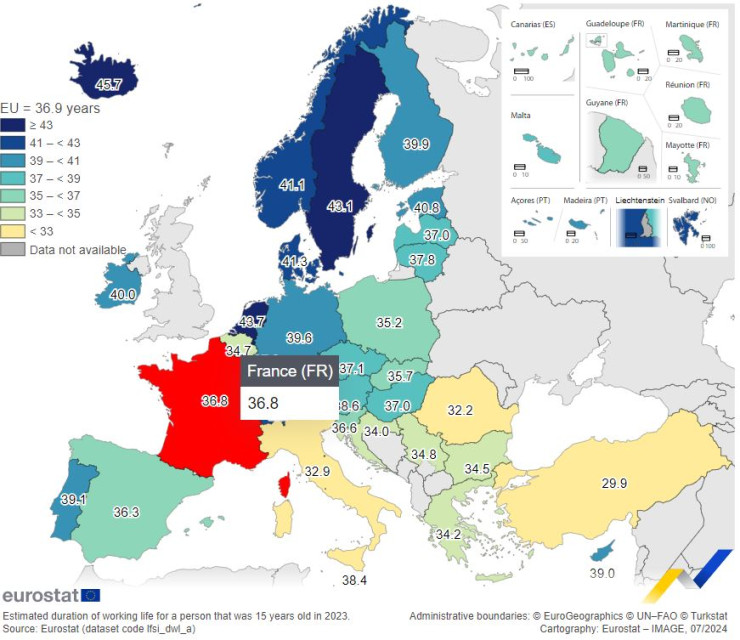 Очаквана продължителност на професионалния живот (Евростат)
