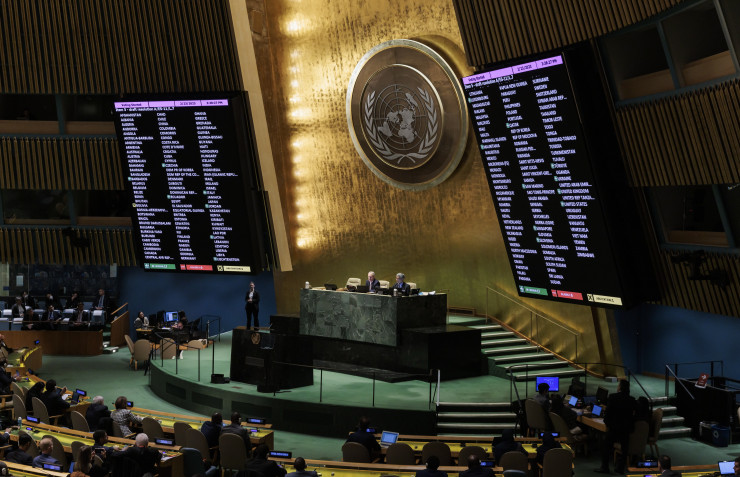 Така изглежда гласуването в ООН. Снимка:  EPA/JUSTIN LANE