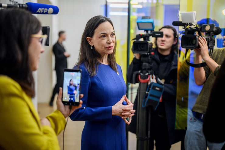 Мария Корина Мачадо. Снимка: Naina Hel&eacute;n J&aring;ma/Bloomberg