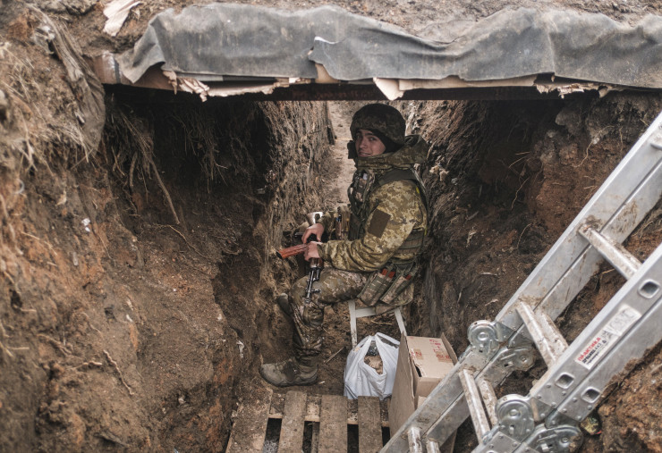 Отбранителна линия край Бахмут. Снимка: ЕРА	