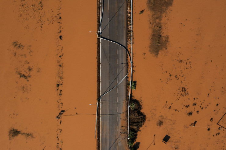 Нанесени щети от наводненията по инфраструктурата в Тесалия, Гърция. Снимка: Bloomberg L.P.