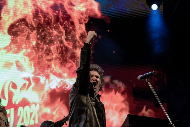 Победителят в предварителния вот Хавиер Милей по време на кампаниятая му. Снимка: Bloomberg LP