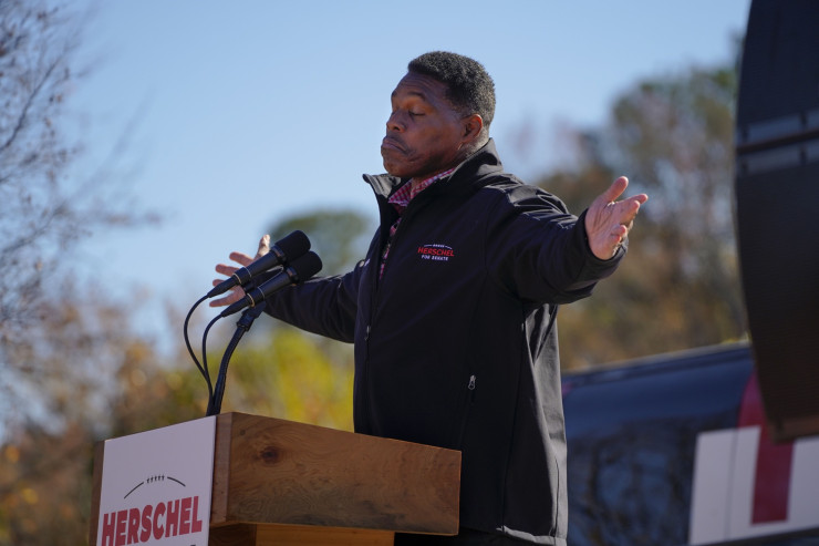 Кандидатът на републиканците за Джорджия Хершел Уокър, протеже на бившия президент Доналд Тръмп. Снимка: Cheney Orr/Bloomberg