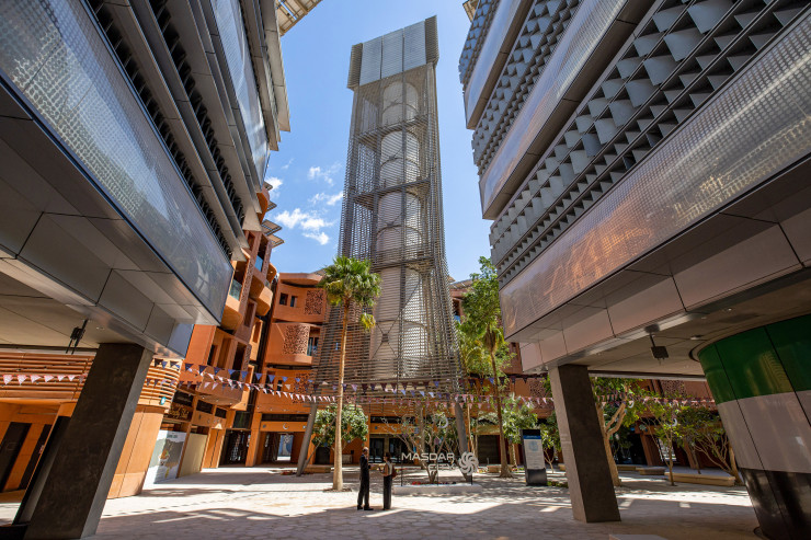 Зелен градски проект в Масдар сити, в покрайнините на Абу Даби. Фотограф: Christopher Pike/Bloomberg