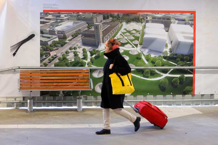 Алея близо до проекта за ремонт на гарата и градско развитие Stuttgart 21. Снимка: Krisztian Bocsi/Bloomberg