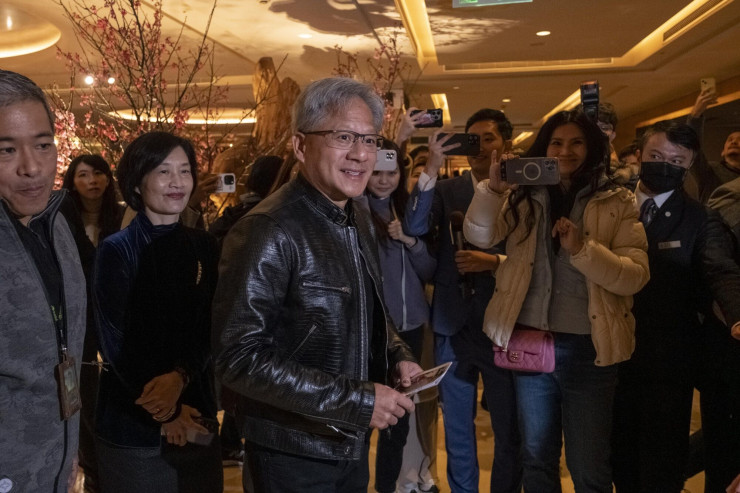 Лидерът на Nvidia Дженсен Хуанг в Тайпе. Снимка: Lam Yik Fei/Bloomberg