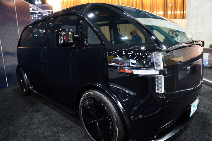 Прототип на електрически ван на Canoo, показан в Лос Анджелис миналата година. Снимка: Bloomberg
