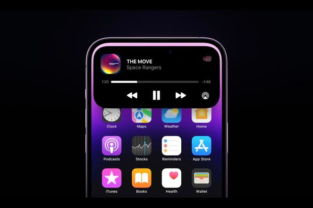 Новият dynamic Island. Снимка: Apple