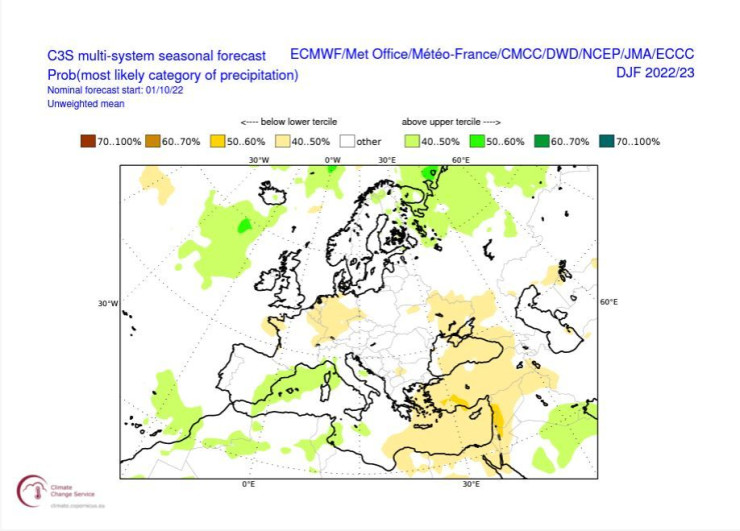 Прогнозата за валежи на "Коперник". Графика: "Коперник"/Bloomberg