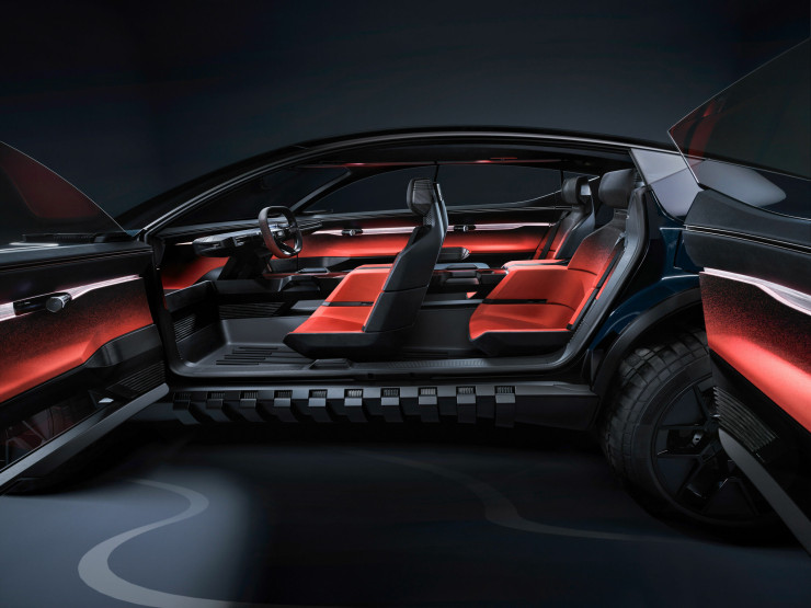 Интериор на концептуалния електромобил Activesphere на Audi. Снимка: Audi AG