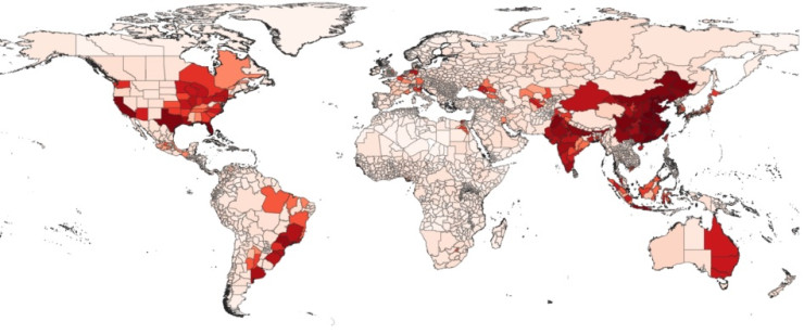 Регионите с най-висок климатичен риск. Графика: xdi.systems