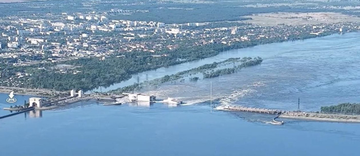 Наводнението след взривяването на "Каховка". Снимка: Telegram