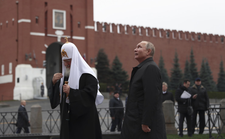 Руският патриарх Кирил и президентът Владимир Путин. Снимка: ЕРА