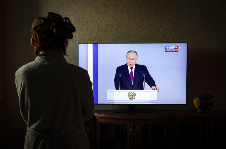 Обръщението на Путин бе предназначено за вътрешна консумация. Снимка:  EPA/DMITRY ASTAKHOV / SPUTNIK