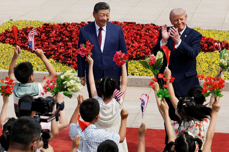 Доналд Тръмп и Си Дзинпин в четвъртък. Снимка: Alex Wong/Getty Images