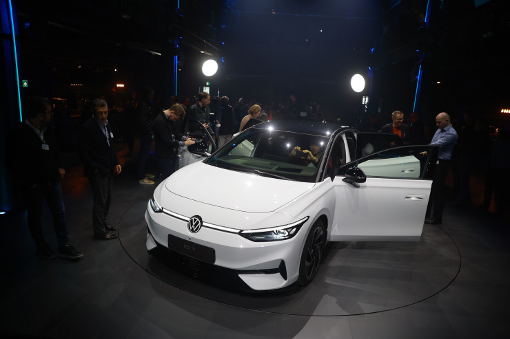 Електрическият седан на VW ID.7. Снимка: Bloomberg L.P.