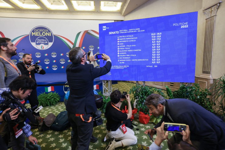 Дясноцентристката коалиция води на парламентарните избори в Италия. Снимка: Alessia Pierdomenico/Bloomberg